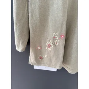 Christopher & Banks Vintage Cottage Green Floral Hand Embroidered Beaded Sweater thumbnail 4