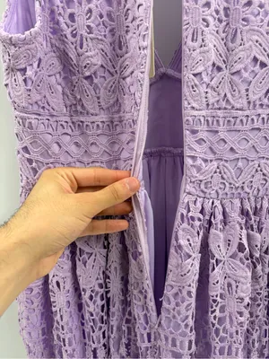 The clothing company purple v-neck lace bohemian maxi dress size large NWT thumbnail 9