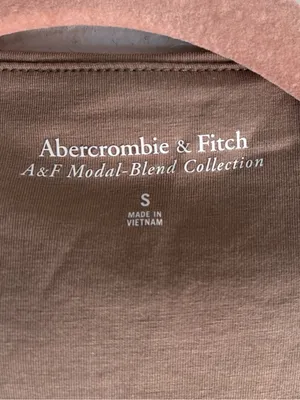Abercrombie & Fitch Ava Knit Modal Blend Ruched Maxi Dress Taupe Small thumbnail 5