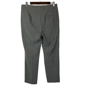 Zara TRF Gray‎ Plaid Ruffle Straight Leg Dress Trousers L thumbnail 3