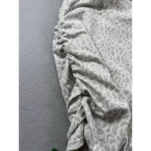 Halara High Waisted‎ Ruched Crossover Mini Skirt Animal Print White Silver Large thumbnail 4