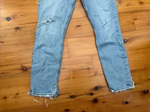 Agolde Light Wash Button-Fly Denim Jeans thumbnail 5