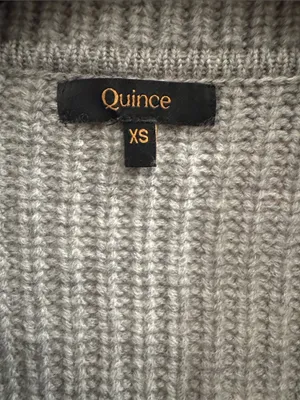 Quince Australian Merino Wool Collared Cable Cardigan Heather Grey XS thumbnail 5