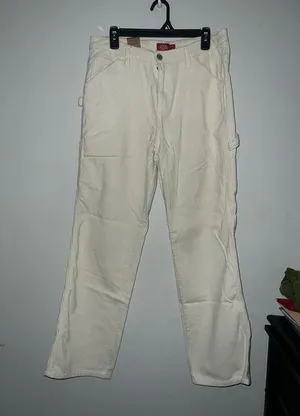 NWT Dickies Cream Corduroy Pants Straight-Leg Design size 11 thumbnail 1