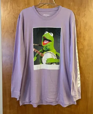 Disney The Muppets Kermit The Frog DREAMER Long Sleeve Shirt NWT Size XL 46-48 thumbnail 1