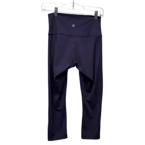 Lululemon Wunder Under Crop‎ Leggings Sz 6 Purple High Rise Athletic Workout thumbnail 2