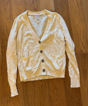 J. Crew Cream Yellow Button-Up Knit Cardigan thumbnail 1