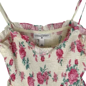 LoveShackFancy x Target Elise Floral Tiered Midi Dress Limited XS Pink White thumbnail 9
