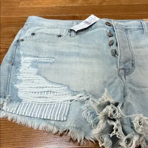 American Eagle | NWT “Vintage Hi-Rise Festival” Light Blue Jean Shorts Size 12 thumbnail 2