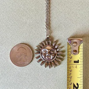 Handmade fully stainless steel sun boho retro vintage style necklace☀️ thumbnail 7