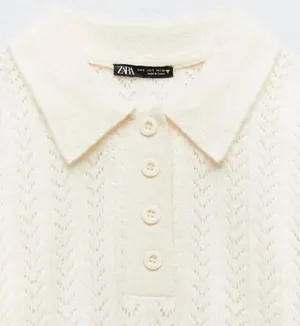 ZARA White Knit Top thumbnail 2