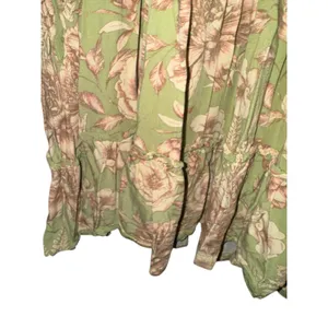 Agua Bendita Target Smocked Floral Puff Tie Sleeve Mini Dress LG‎ Tiered Cottage thumbnail 5