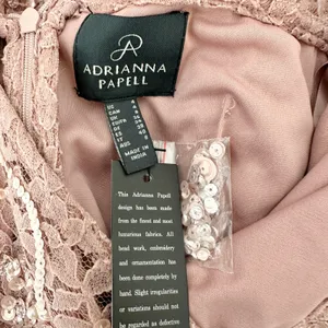 Adrianna Papell Sequin Beaded Boat Neck Dress Cocktail Rose Quartz US 4 NWT thumbnail 7
