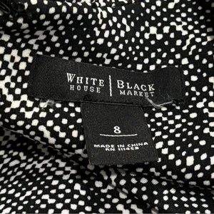 White House | Black Market Black & White Micro Polka Dot V-Neck Midi Pencil Dress Career Church Size 8 thumbnail 7