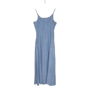 Calypso St Barth Maxi Dress Women 4 Light Blue Excellent Linen Gold Bead Pocket thumbnail 4