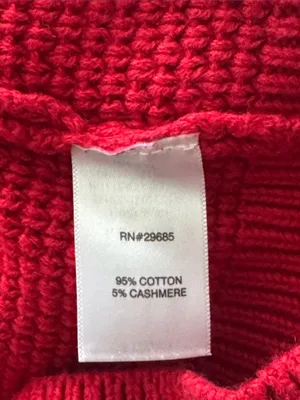 Pendleton Cashmere Cotton Blend Red Cable Knit Crewneck Sweater thumbnail 8