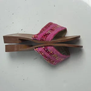 Yellow Box Naples Pink Beaded Sequin Embellished Square Toe Slide Sandals size 9 thumbnail 12