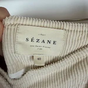 Sézane Cream Corduroy‎ Wide Leg Trousers Pants Size 40 US 8 Minimalist Old Money thumbnail 6