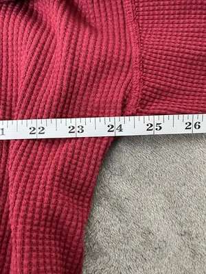 Offline by Aerie Waffle Henley Women's M Red Long Sleeve Thumbs Y2K Bella Swan thumbnail 5