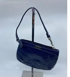 Coach Women's Blue Zipper Wristlet Bag thumbnail 2