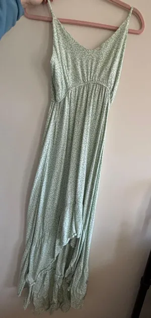 Kiwi & Punch Green and White High Low Maxi Dress thumbnail 1