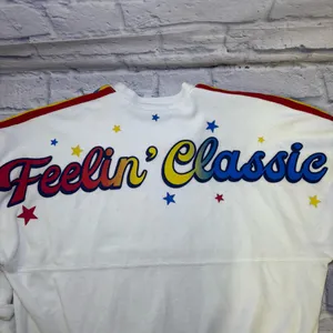 Authentic Disney Spirit Jersey Feelin Classic Sz XS White Velour Mickey Rainbow thumbnail 16