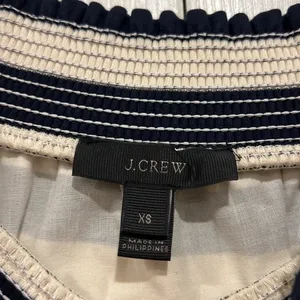 J. Crew Striped Off Shoulder‎ Mini Dress Navy Blue White Womens Size XS thumbnail 7