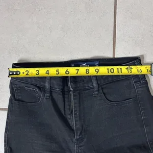 Hollister Women Black Denim Jeans High Rise‎ Super Skinny Ripped size 5R. thumbnail 8