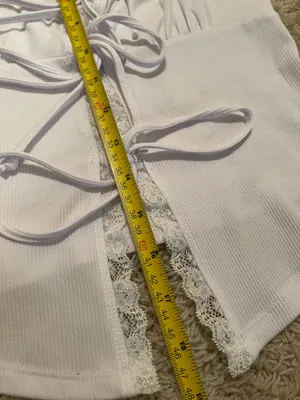 Just Polly White Lace Tie Top thumbnail 5