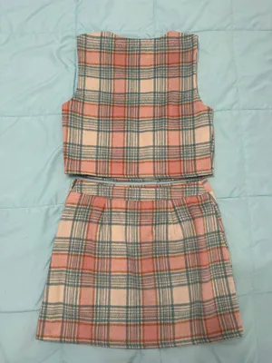 Luca + Grae Pastel Plaid Top and Skirt Set thumbnail 2