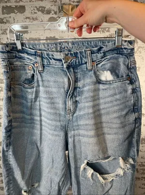 American Eagle | women curvy 90’s straight distressed denim thumbnail 1