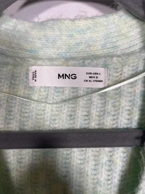 Mango Womens Antonia Cardigan Sweater Green Large thumbnail 3