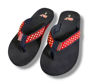 Vineyard Vines Womens Patriotic Star‎ Print Flip Flops Navy Red 6 Beach Sandals thumbnail 1