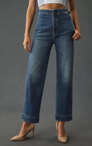 MOTHER Cinch Greaser Ankle Jeans Dark Stormy Night‎ Wide Leg Size 28 thumbnail 1
