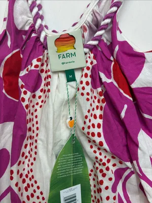Farm Rio medium Maia jumpsuit Pink White Floral Print Women’s linen thumbnail 4