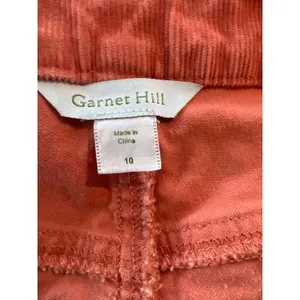 Garnet Hill Womens Orange Fine Wale Corduroy Straight Leg Pants Size 10 thumbnail 3
