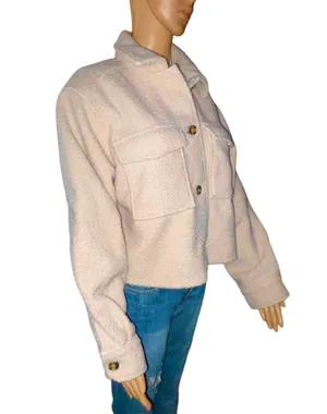 Divided Cropped Teddy Jacket thumbnail 8