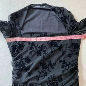 Abercrombie & Fitch Mesh Floral Top XS Sheer Ruched Y2K Going Out thumbnail 5