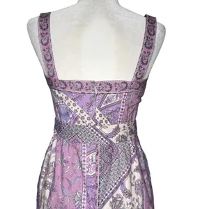 Laundry By Shelli Segal Dress 6 S Cotton Stretch Pockets Midi Patchwork‎ Cottage thumbnail 7