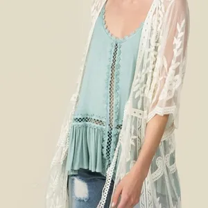 ✨ SHEER LACE VELVET KIMONO ✨ Size L thumbnail 3