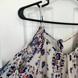 Altar'd State White‎ Blue Floral Cold Shoulder Dress Women's Size XS thumbnail 4