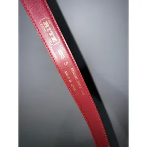 Vintage The RITZ Genuine Snake Skin Belt Size S Red Gold‎ Buckle 32" thumbnail 3