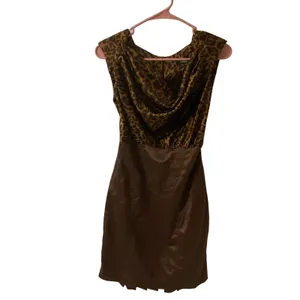 XOXO Brown Cowl Neck Cheetah Print Dress 5/6 Mobwife Coquette Girl Retrogirl Y2K thumbnail 4