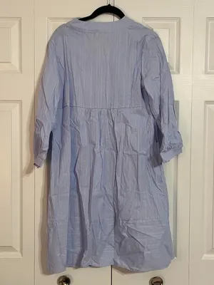 Light blue linen-style* dress thumbnail 6