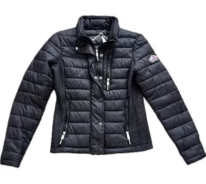 Superdry‎ Original Fuji Black Puffer Jacket Womans Size US 6 Double Zipper thumbnail 1