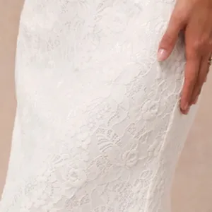 LULU's Sexy Bridal Wedding Chic Elegant Lace Bustier Sophisticated Maxi Gown thumbnail 4