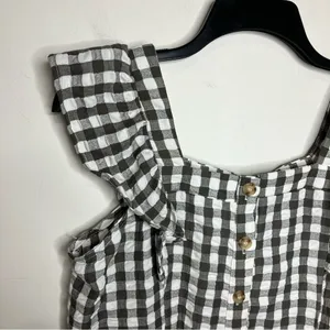 Maurice’s square neck‎ gingham ruffle tank size small thumbnail 4