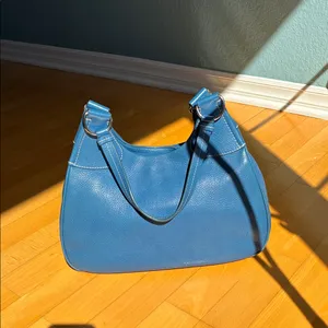 ADDITIONAL PHOTOS Prada Vitello Daino Moon Shoulder Bag Blue Leather Silver thumbnail 8