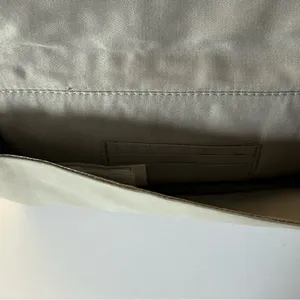 Abercrombie Embroidered Beaded Leather Gray Clutch thumbnail 4
