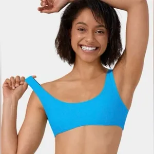 Halara Women's Bikini Bathing Suit Top Bright Blue Sporty XS NEW Beach Cruise thumbnail 1